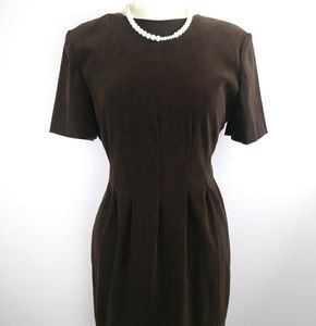 Halmode Petites brown sheath dress.Size 12. H4